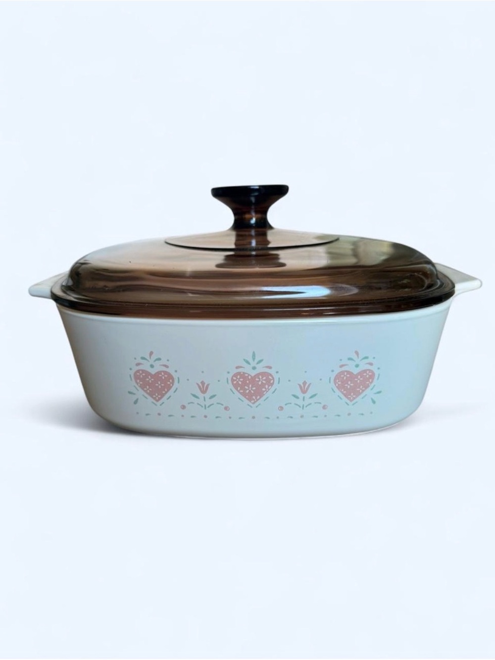 Vintage Corning Ware Forever Yours A-2-B 2 Liter Casserole Dish Amber Pyrex Lid